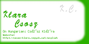 klara csosz business card